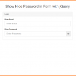 hide show input field password in jquery